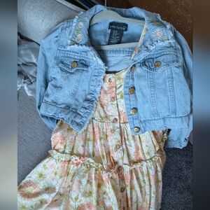 2/$12 Light Blue Denim Jacket with Floral Dress